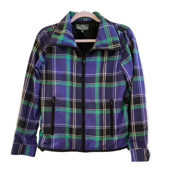 Lauren Ralph Lauren Jackets & Blazers - Ralph Lauren LRL Active Women's Plaid Checked Zip-Up Purple & Green Jacket sz S
